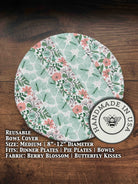 Medium bowl and banneton covers from Five Oaks Farm, featuring autumn mushroom design, made for bread proofing and baking.