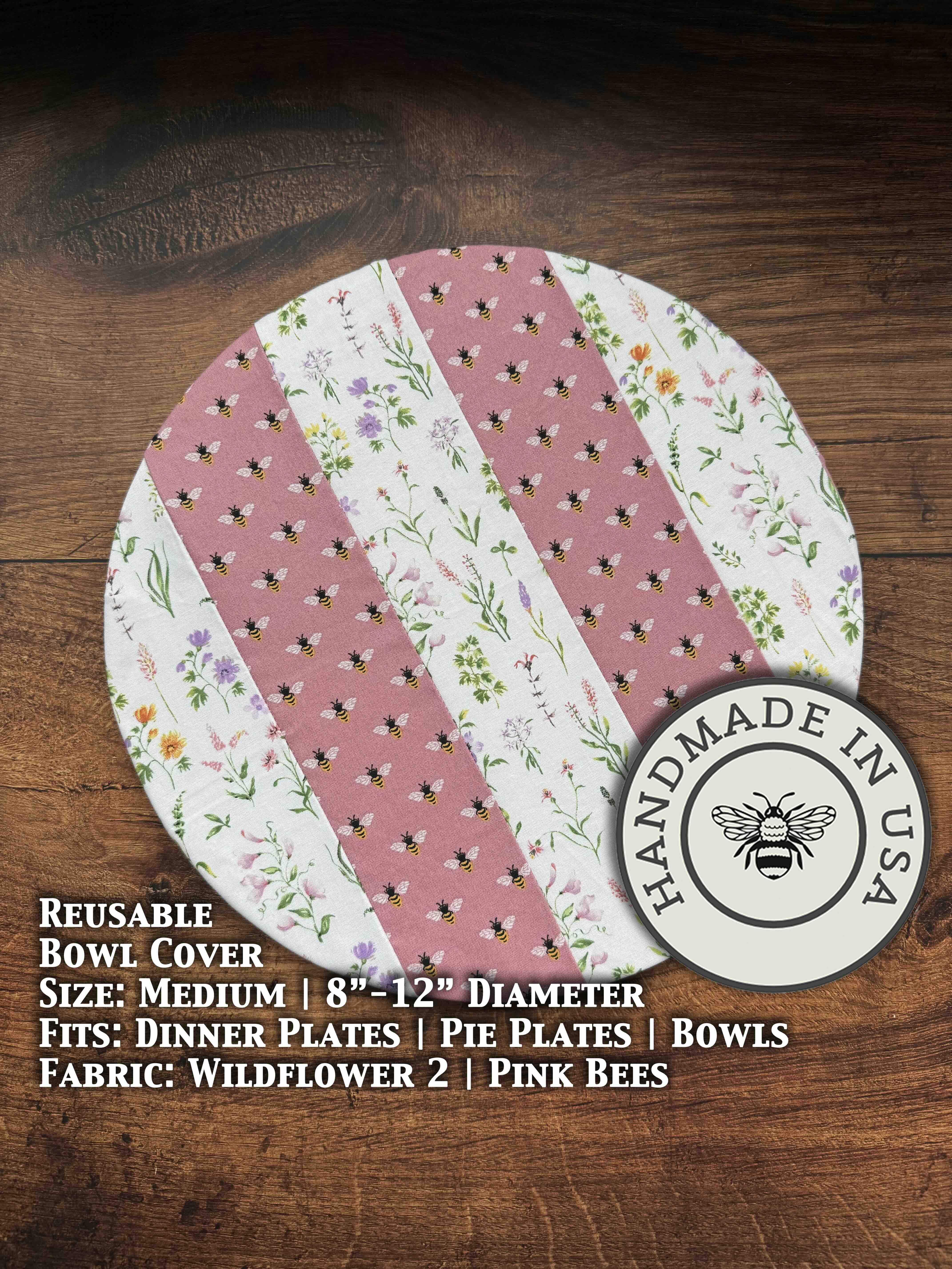 Medium bowl and banneton covers from Five Oaks Farm, with autumn mushroom and tiny mushroom designs for bread proofing.