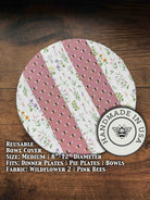 Medium bowl and banneton covers from Five Oaks Farm, with autumn mushroom and tiny mushroom designs for bread proofing.