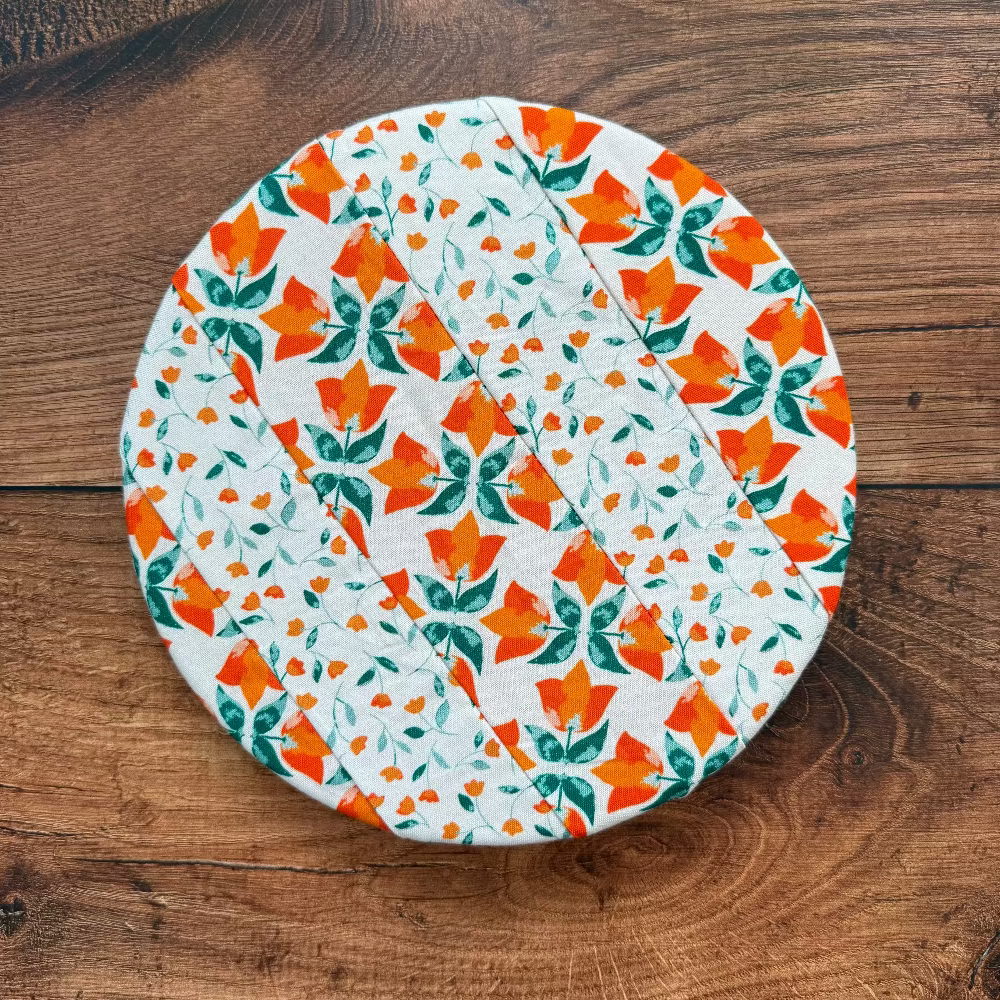 Small bowl and banneton covers from Five Oaks Farm, featuring autumn mushroom and tiny mushroom designs in natural farm style.