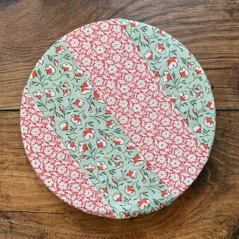 Small bowl and banneton covers from Five Oaks Farm, featuring autumn mushroom and tiny mushroom designs for bread baking.