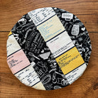 Small bowl and banneton covers from Five Oaks Farm, featuring autumn mushroom and tiny mushroom designs for bread baking.