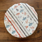 Small bowl and banneton covers from Five Oaks Farm, featuring autumn mushroom design, perfect for bread baking and proofing.