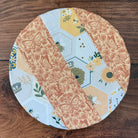 Small mushroom-shaped bowl and banneton covers from Five Oaks Farm, made for baking and bread proofing, with autumn mushroom design.