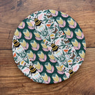 Small mushroom-shaped bowl and banneton covers from Five Oaks Farm, autumn-themed kitchen accessories, natural ceramic design.