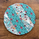 Small bowl and banneton covers from Five Oaks Farm, featuring autumn mushroom and tiny mushroom designs for bread proofing.