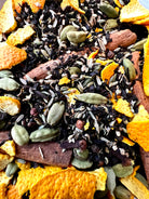 Five Oaks Farm Chai Tea Mix in a jar, showing a warm, spiced blend of chai tea ingredients from the farm.