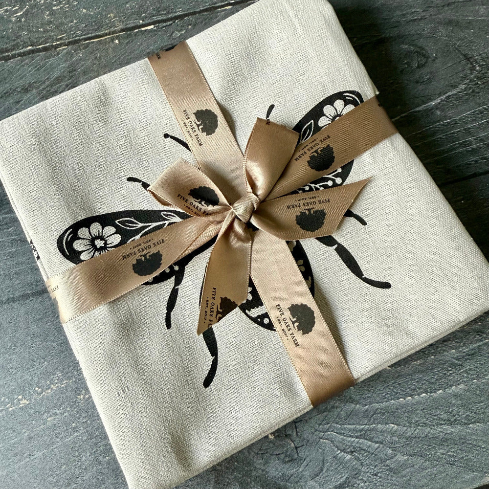 Set of hand towels from Five Oaks Farm's From the Farm collection featuring rustic, farm-inspired fabric and design.