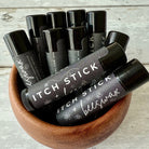 Natural remedy Itch Stick from Five Oaks Farm, with herbal ingredients for soothing skin relief, shown in the image.