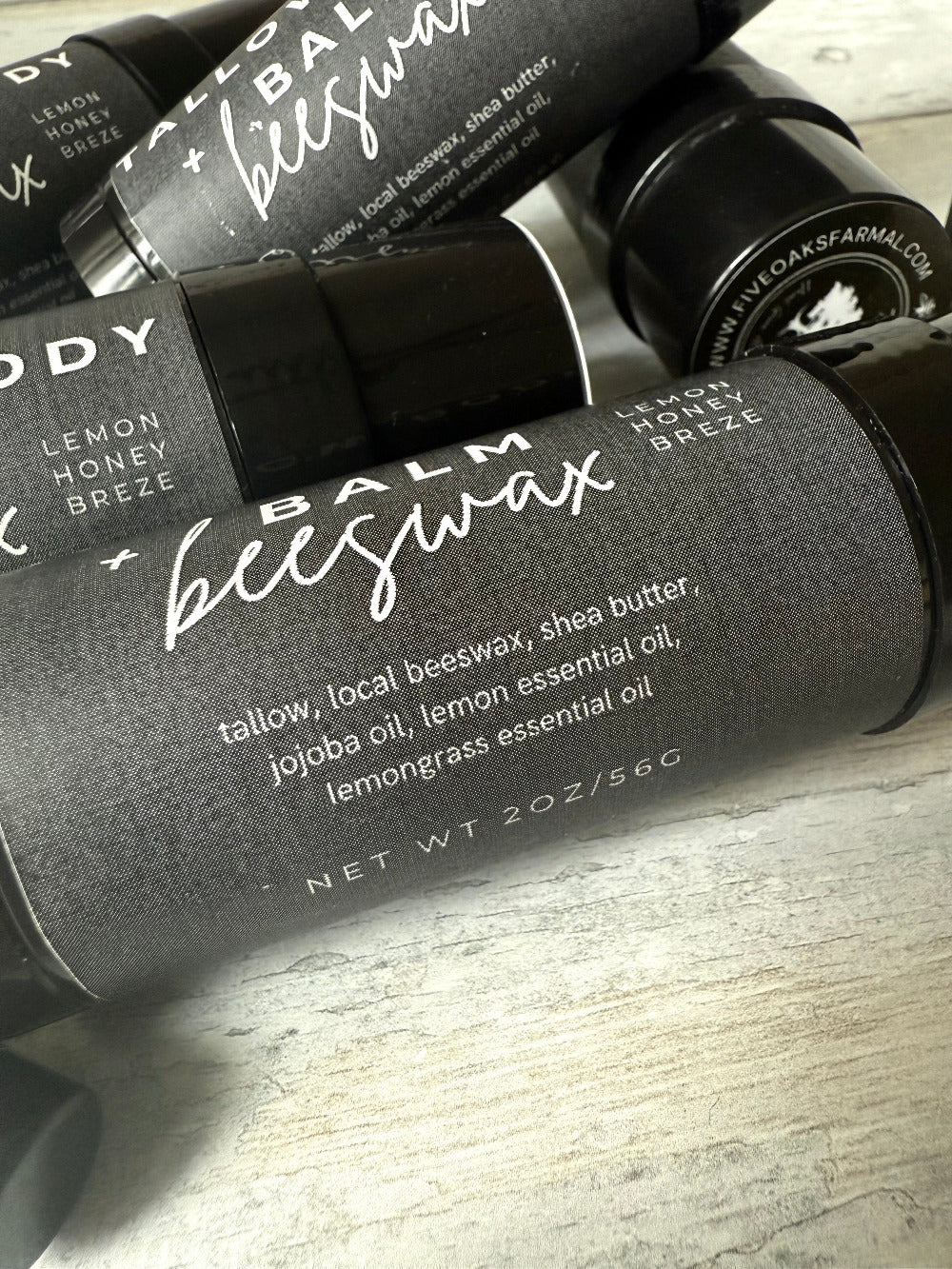 Five Oaks Farm Tallow Body Balm in a jar, natural skincare product made from farm-sourced ingredients for nourishing skin.