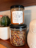 Five Oaks Farm From the Farm Flavor Dust shaker with savory seasoning, showcasing the rustic, natural spice blend in a clear jar.