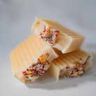 Handmade lemon honey breeze soap from Five Oaks Farm, showcasing natural ingredients and rustic farm craftsmanship.