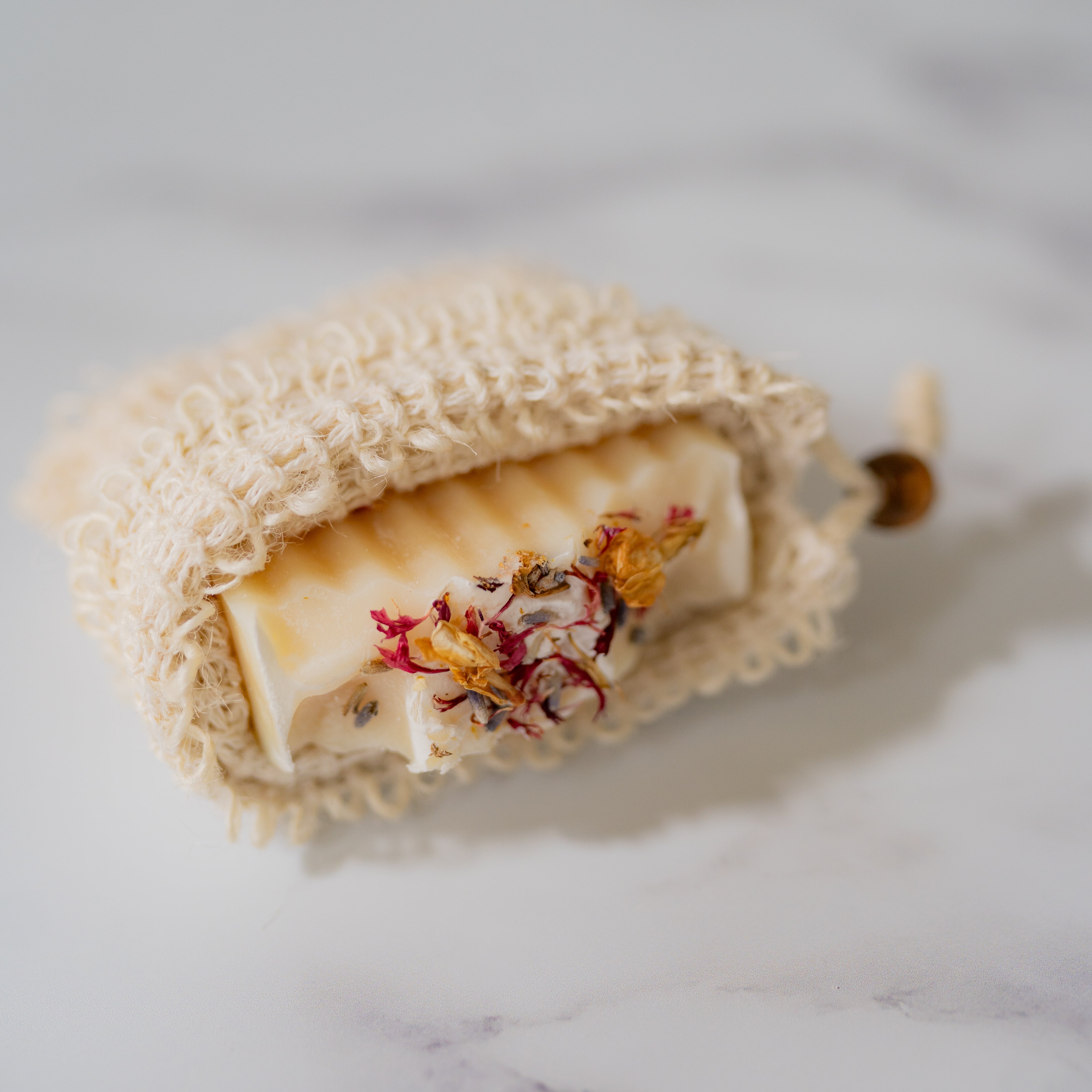Handmade lemon honey breeze soap from Five Oaks Farm, rustic farm-made soap with fresh lemon and honey ingredients.