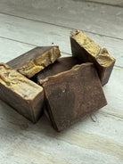 Handmade lemon honey breeze soap from Five Oaks Farm, rustic farm soap with fresh lemon and honey scent.