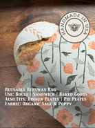Sage beeswaxed bread bag from Five Oaks Farm with natural, reusable fabric for storing and protecting bread.