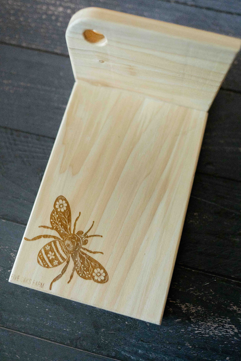 Maple vertical cutting board by Five Oaks Farm, showcasing a sleek, sturdy wooden surface ideal for food prep.