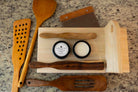 Maple vertical cutting board from Five Oaks Farm, showcasing a sleek, sturdy kitchen tool with natural wood grain details.