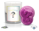 Fragrant Jewels candle and bath bomb set bundle featuring a ring, rhodium plating, and a surprise gift, perfect for relaxing spa moments.