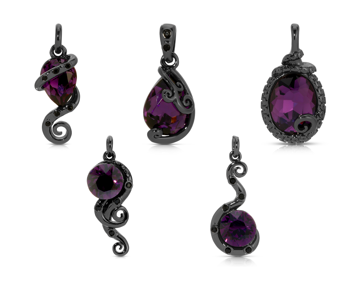 Sea Witch Jewel Candle by Fragrant Jewels, rhodium-plated ceramic pendant with intricate sea-themed design.