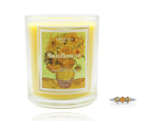 Fragrant Jewels Jewel Candle with sunflower design and embedded ring, showcasing a decorative sunflower motif on the candle surface.
