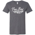 Unisex V-neck graphic tee by The Graphic Tee featuring a free bird design on soft cotton fabric.