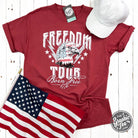 Unisex Freedom Tour Eagle graphic short sleeve T-shirt by The Graphic Tee, featuring a bold eagle design on soft fabric.