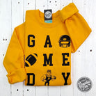 Adult Newton Railers gold crewneck sweatshirt with graphic design, ideal for game day, from The Graphic Tee.