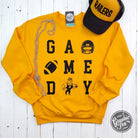 Adult Newton Railers gold crewneck sweatshirt with graphic design, from The Graphic Tee, perfect for game day.