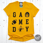 Unisex short sleeve graphic tee in gold with team name "Newton Railers" from The Graphic Tee, perfect for game day.