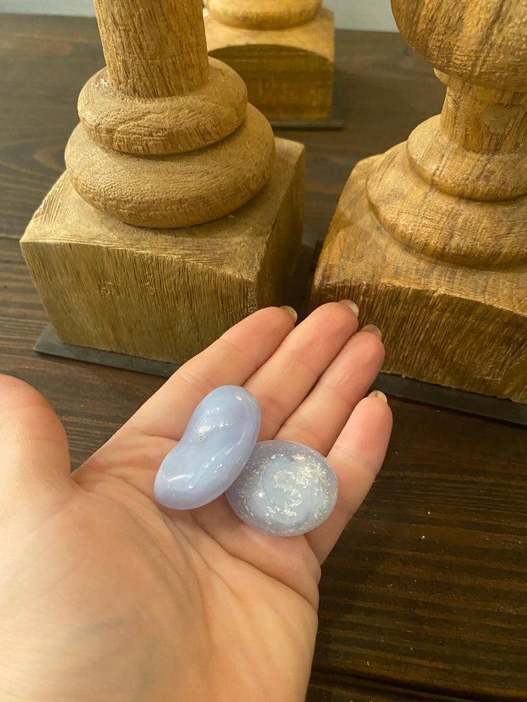 GEM SHOW: Blue Lace Agate Tumbled Stones - Practical Magic Store