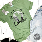 The Graphic Tee's Go Climb A Cactus SS Graphic T-shirt featuring a cactus design on soft, casual fabric.