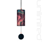 Blue moon and burgundy Single Zaphir Chimes by Gongs Unlimited, featuring colorful glass and metal wind chime design.