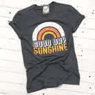 Vintage Good Day Sunshine SS Graphic Tee by The Graphic Tee, featuring a retro sun and vibrant design on soft cotton fabric.
