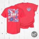 Groovy 250 Years Paprika Pigment Dyed SS Graphic Tee by The Graphic Tee, featuring a vibrant paprika-colored fabric and graphic design.