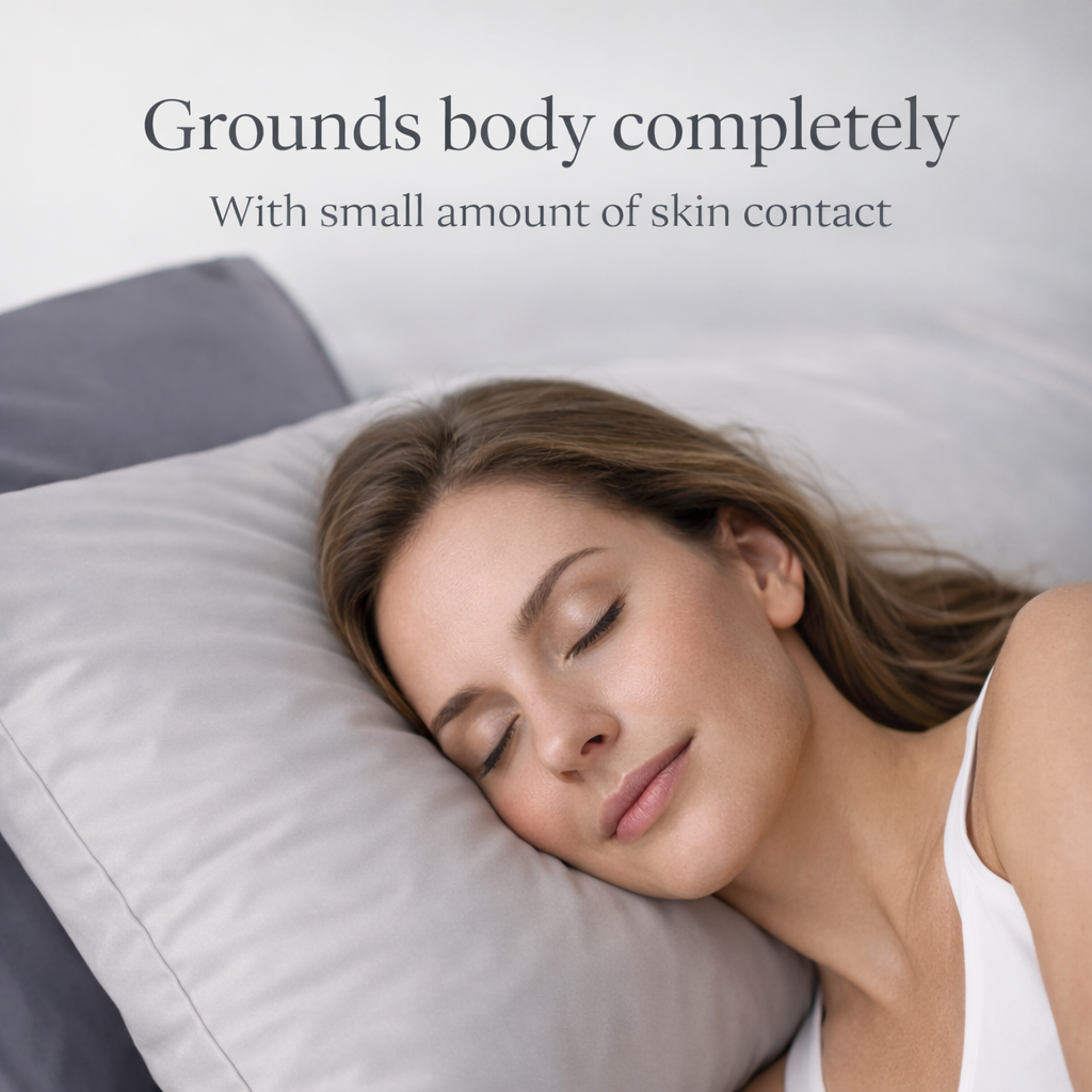 Beige GroundLuxe luxury grounding pillowcase made of organic cotton, king size, 36x20 inches, with a soft, smooth texture.