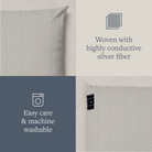 Beige GroundLuxe Luxury Grounding Pillowcase made of organic cotton, king size, with a soft, smooth fabric surface.