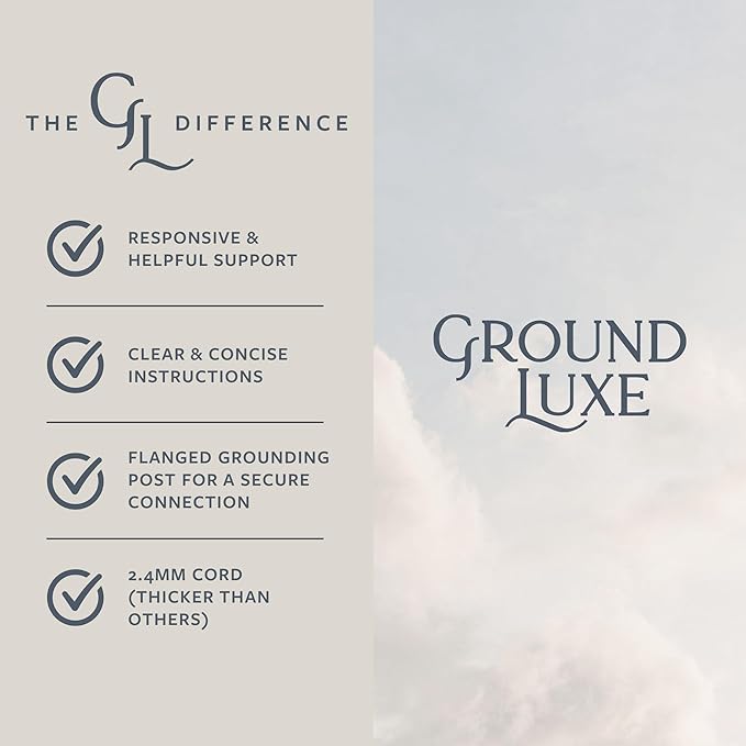 15 ft GroundLuxe grounding cord, universal replacement cable with secure connection for electrical grounding and safety.