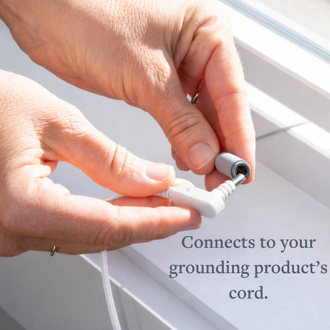 GroundLuxe grounding rod with 40 ft cord, metal grounding stake for electrical grounding or grounding therapy use.