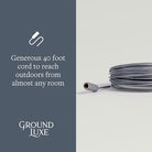 GroundLuxe grounding rod with 40 ft cord for grounding and electrical safety, shown with metal rod and attached cord.