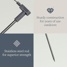 GroundLuxe grounding rod with 40 ft cord, outdoor grounding accessory for electrical stability and safety.