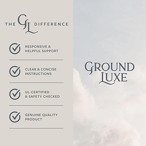 GroundLuxe outlet tester for grounding products showing electrical outlet with tester plugged in for proper grounding check