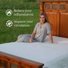 Dark gray GroundLuxe fitted grounding sheet made of organic cotton, king size, 80 x 76 inches, shown on a bed.