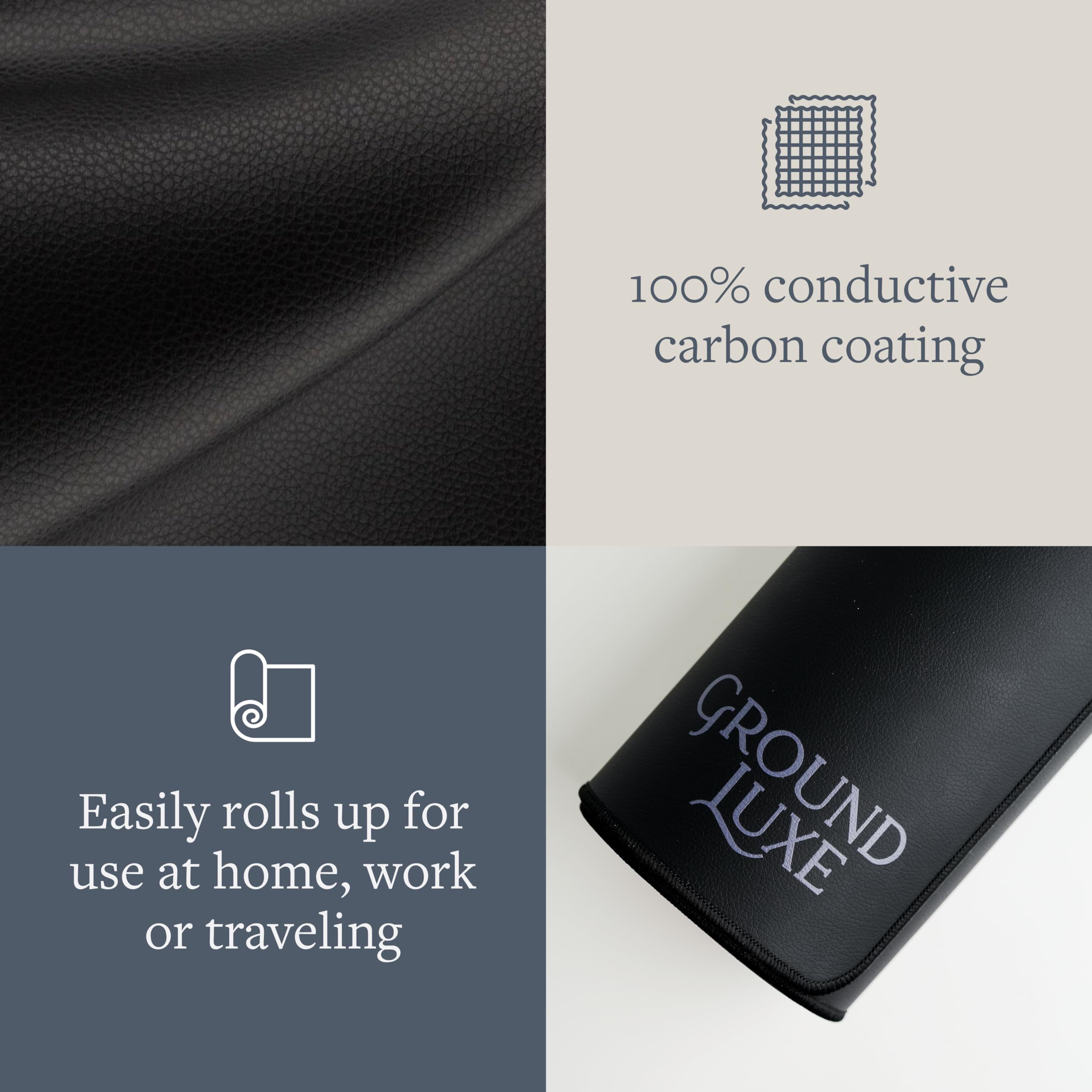 Medium 16x24-inch GroundLuxe universal grounding mat with textured surface for grounding and relaxation.