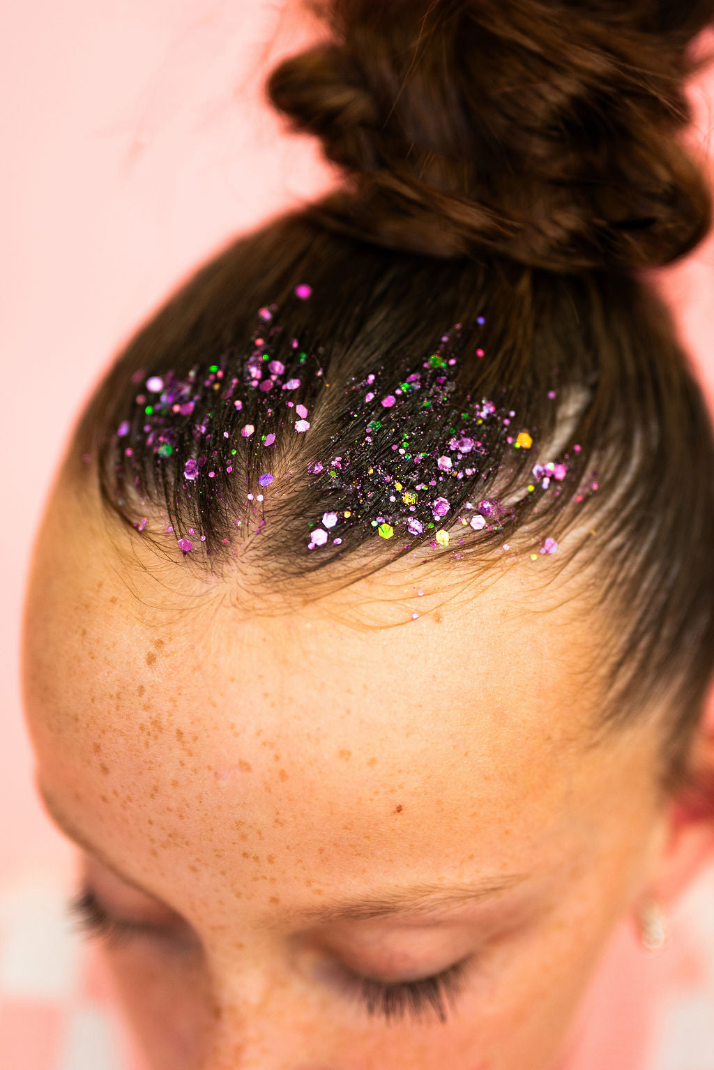 Purple hair glitter headband from Gussy Up Bow Co., featuring sparkling glitter accents and a comfortable band design.
