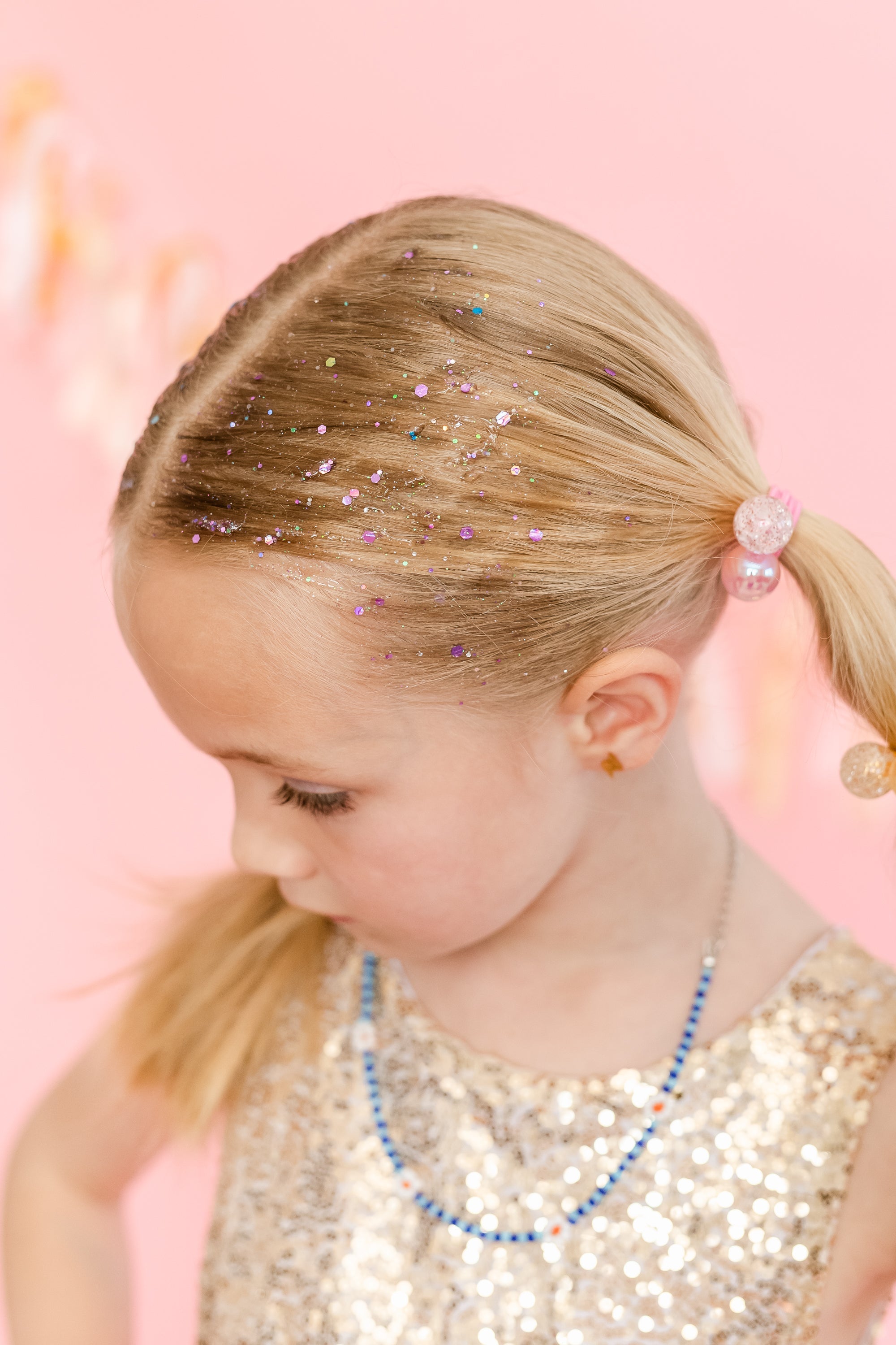Purple hair glitter headband by Gussy Up Bow Co. featuring sparkling glitter and comfortable fit for stylish hair accessories.