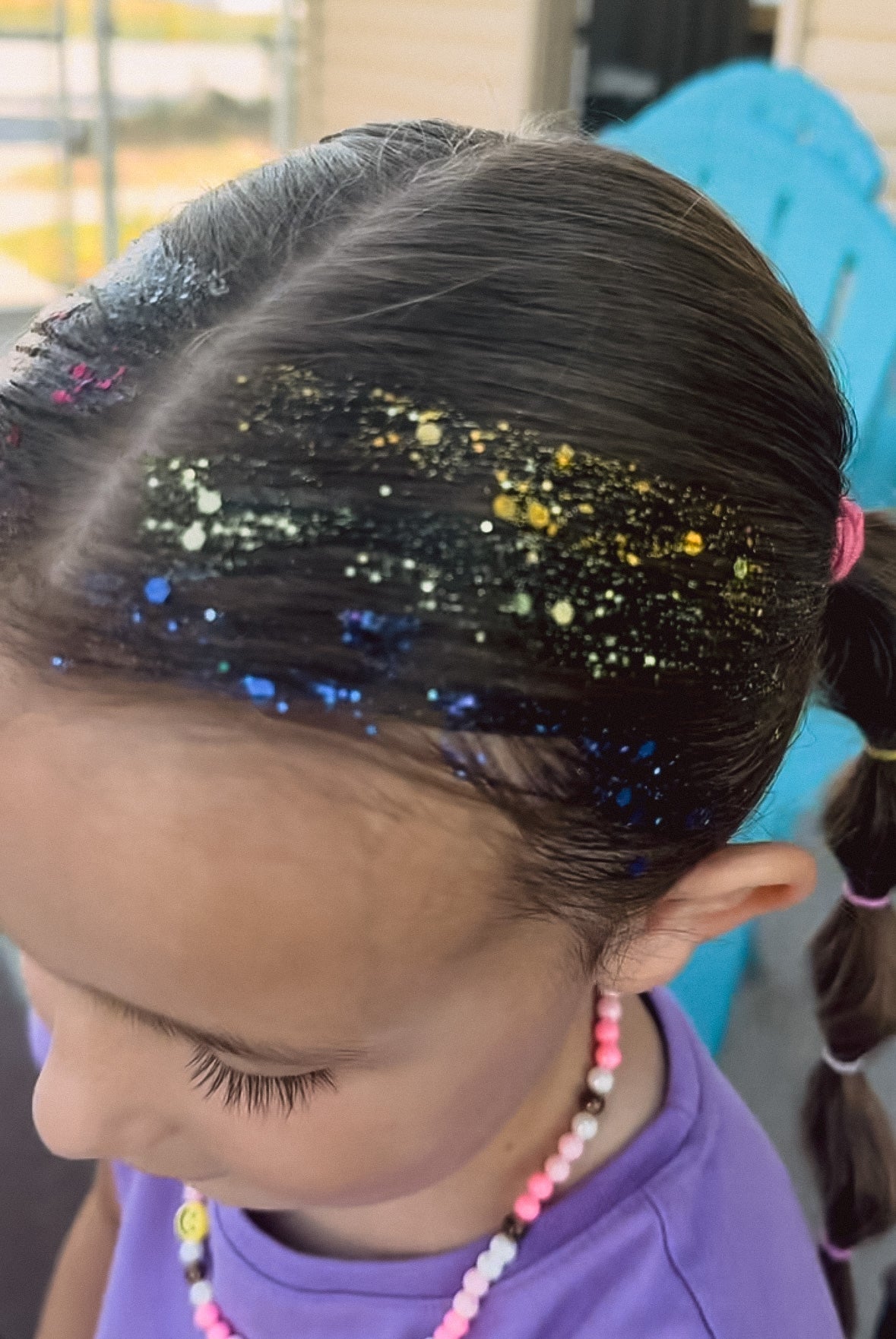 Rainbow Hair Glitter Stack headbands by Gussy Up Bow Co. featuring colorful glitter accents from the School is Cool Collection.