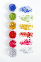 Rainbow Hair Glitter Stack headbands from Gussy Up Bow Co. with colorful glitter design, part of the School is Cool Collection.