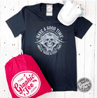 Gray Have a Good Time While There is Still Time V-Neck Tee from The Graphic Tee, featuring a casual graphic design on a soft fabric.