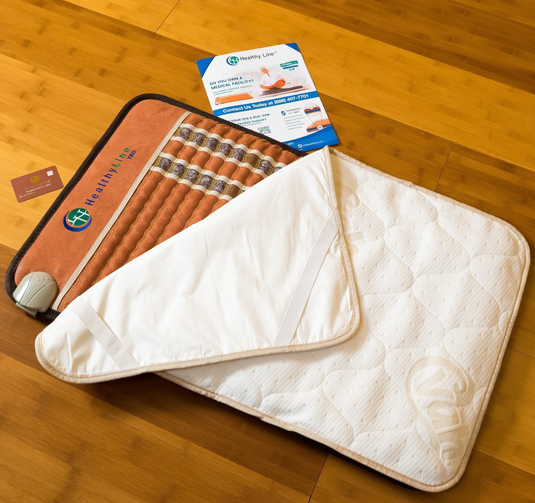 HealthyLine waterproof cotton padded cover, designed for protection and comfort, with visible padding and durable waterproof material.