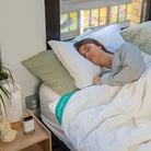 HealthyLine twin bedding comforter with tourmaline, magnetic hematite, and silk for energy and relaxation.